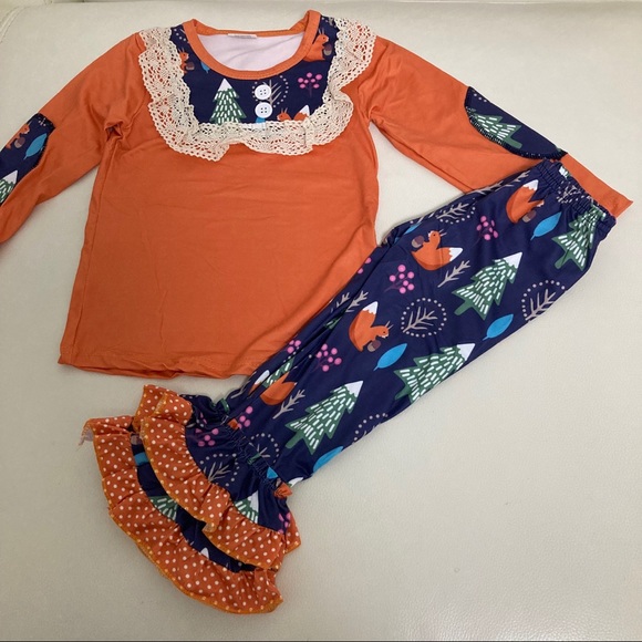 Christmas Cute Tree Ruffle pants set - Picture 4 of 7